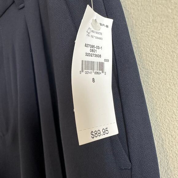 Gap Curvy 365 High Rise Pleated Trousers New Classic Navy Blue 8 - Picture 5 of 13